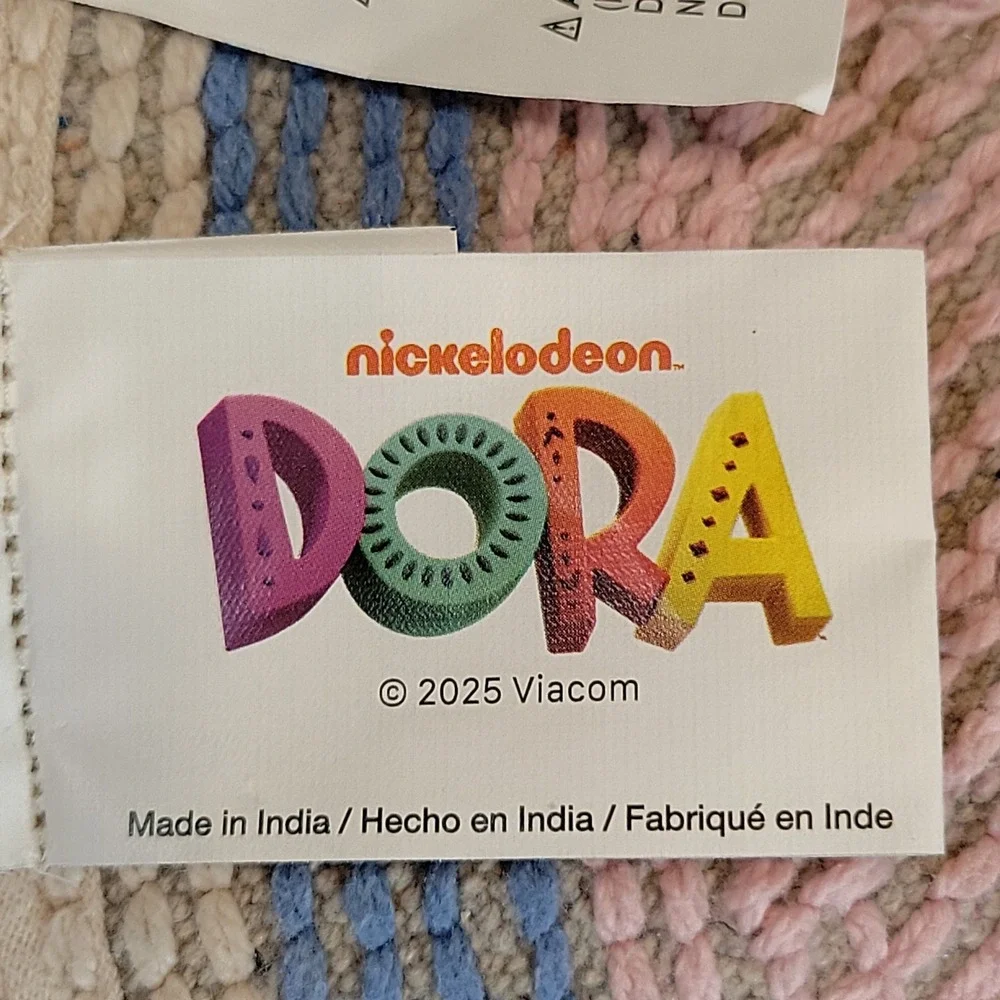 Nickelodeon Dora Boots Bath Rug Kids OS Blue Pink Monkey Cotton 30.5x31 HR451Z